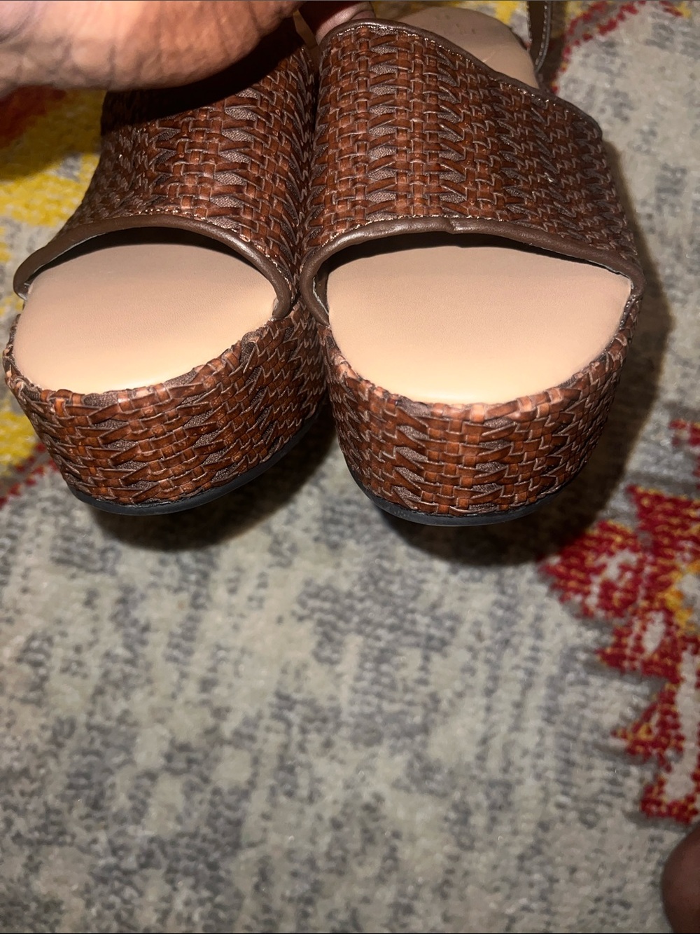 Time and Tru Women's Woven Wedge Heel Sandals 11 boho summer resort wear vacay - Picture 8 of 8